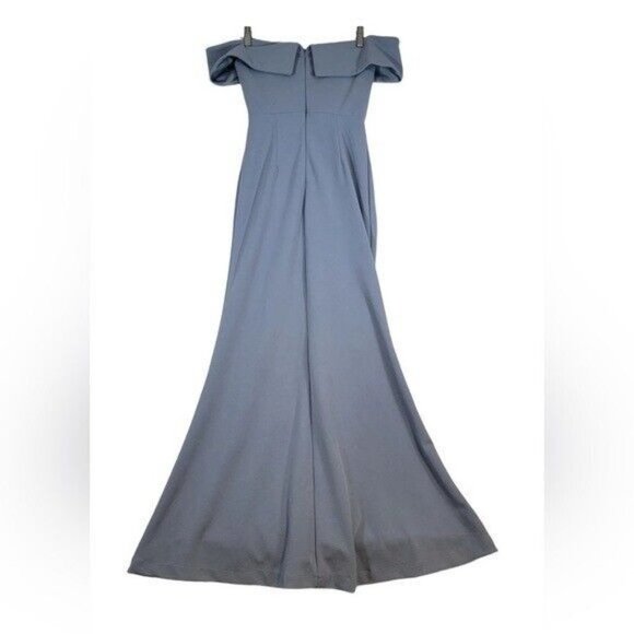 Lulu’s Song of Love Blue Grey Off-the-Shoulder Maxi Dress Size XS - Picture 7 of 10